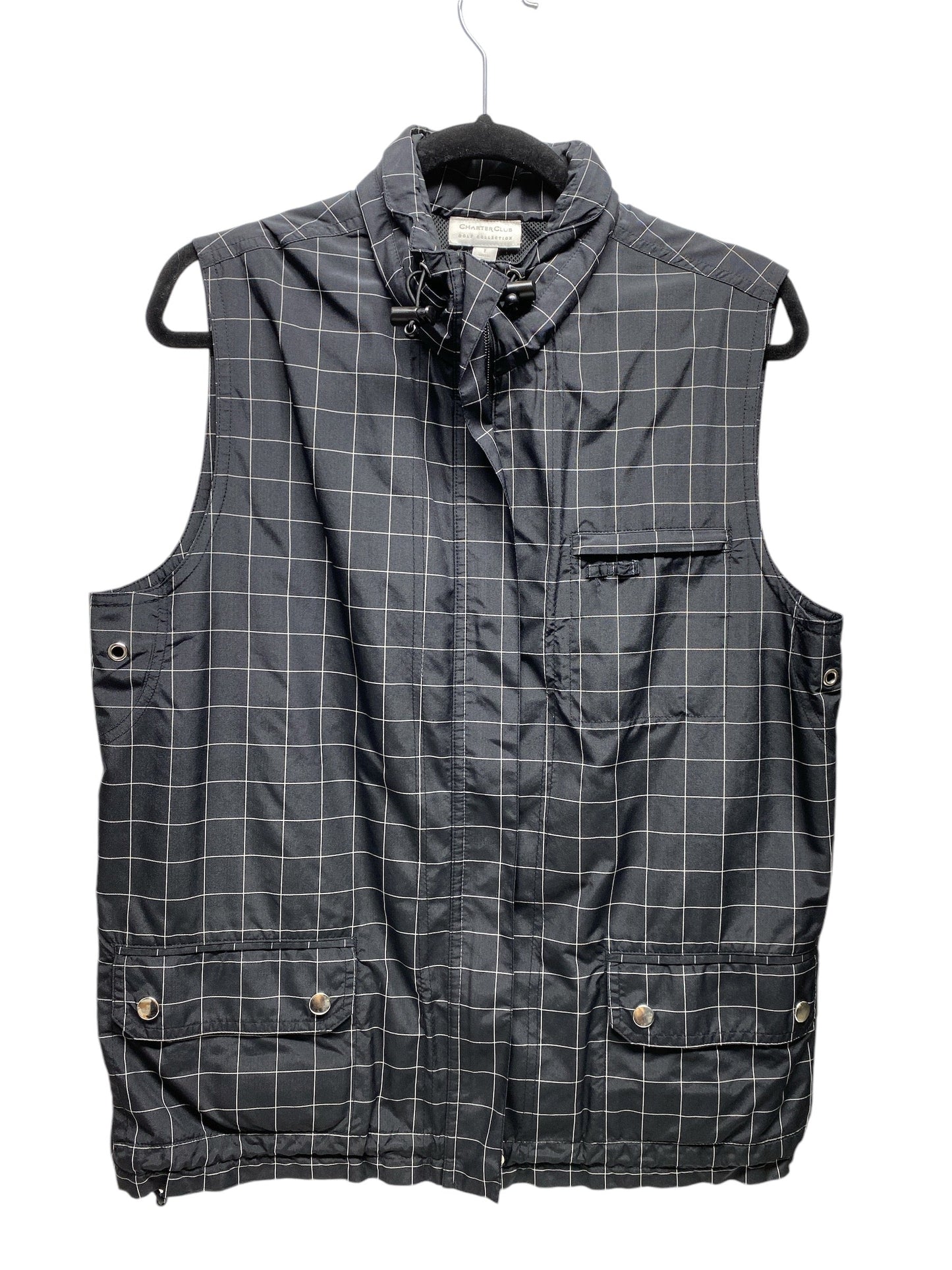 Vest Other By Charter Club In Black & White, Size: L