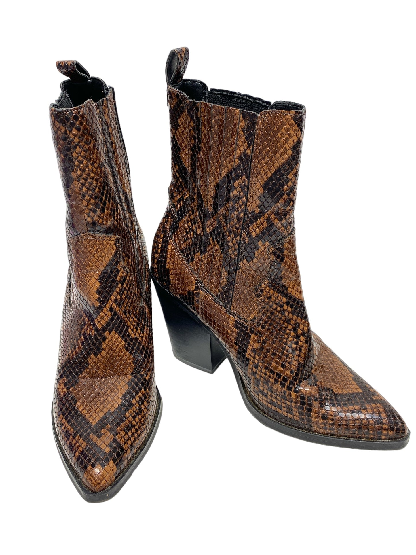 Snakeskin Print Boots Ankle Heels Aldo, Size 6.5