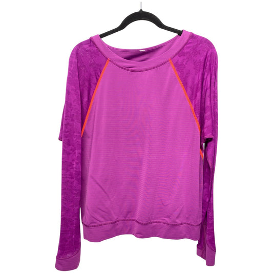 Athletic Top Long Sleeve Collar By Lululemon In Purple, Size: M