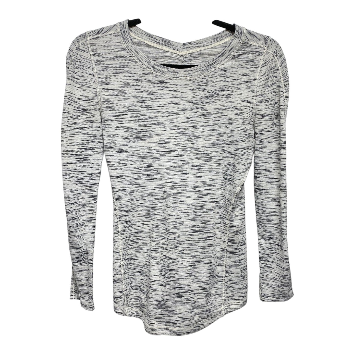 Athletic Top Long Sleeve Crewneck By Lululemon In Grey & White, Size: M