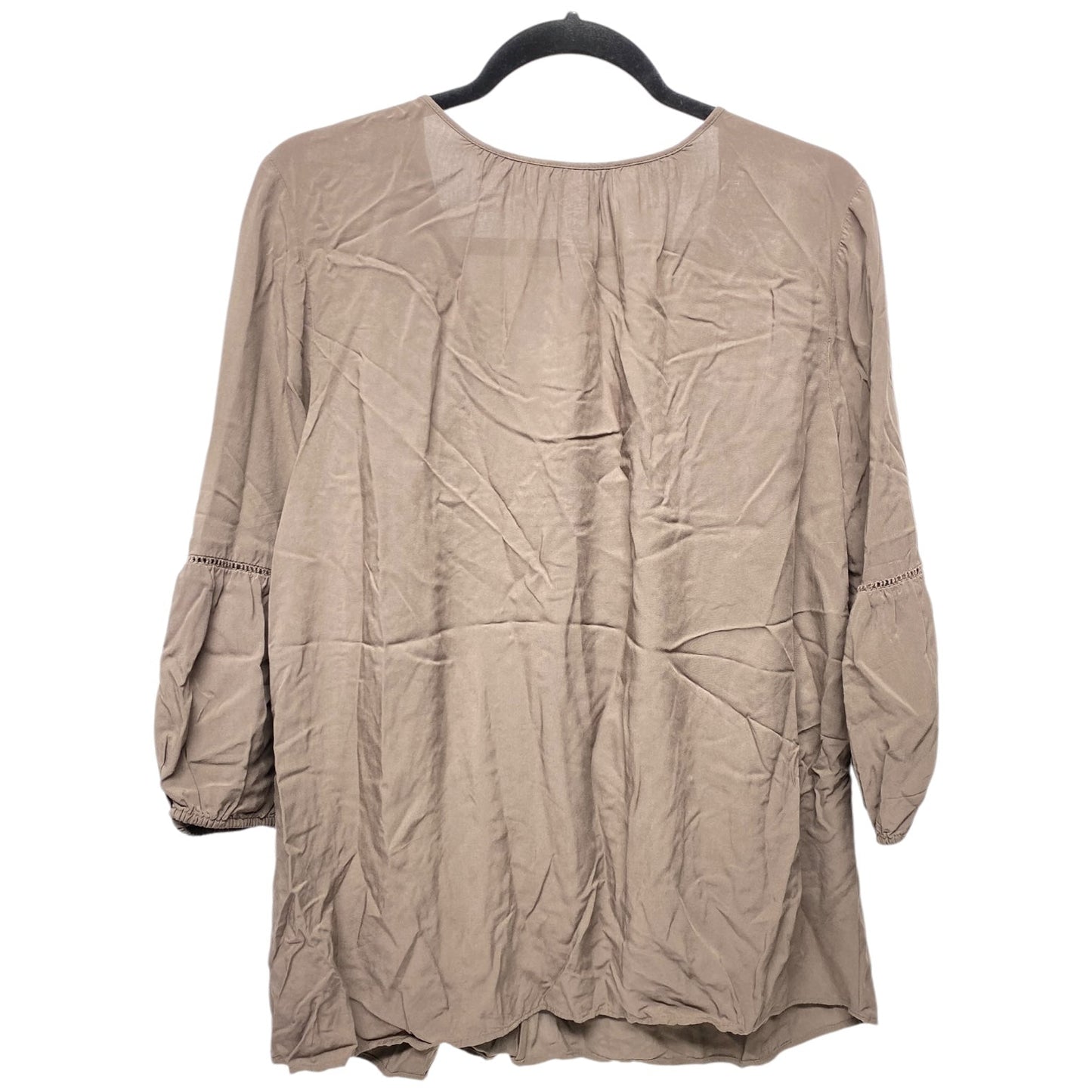 Top 3/4 Sleeve By St Johns Bay In Taupe, Size: Xl