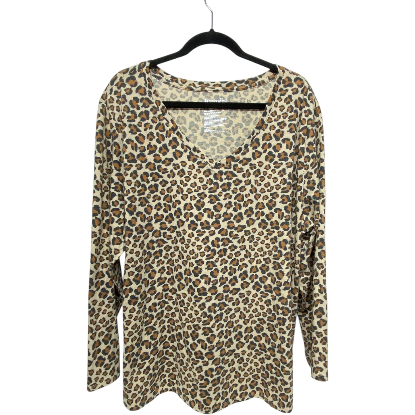 Top Long Sleeve By Terra & Sky In Animal Print, Size: 2x