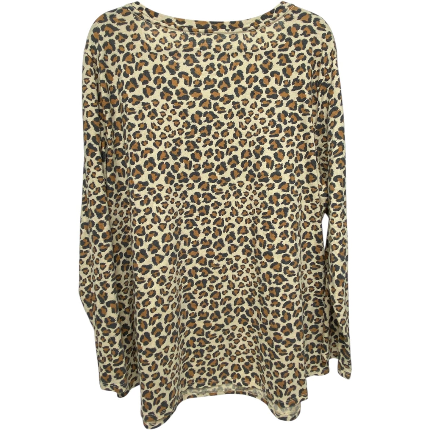 Top Long Sleeve By Terra & Sky In Animal Print, Size: 2x