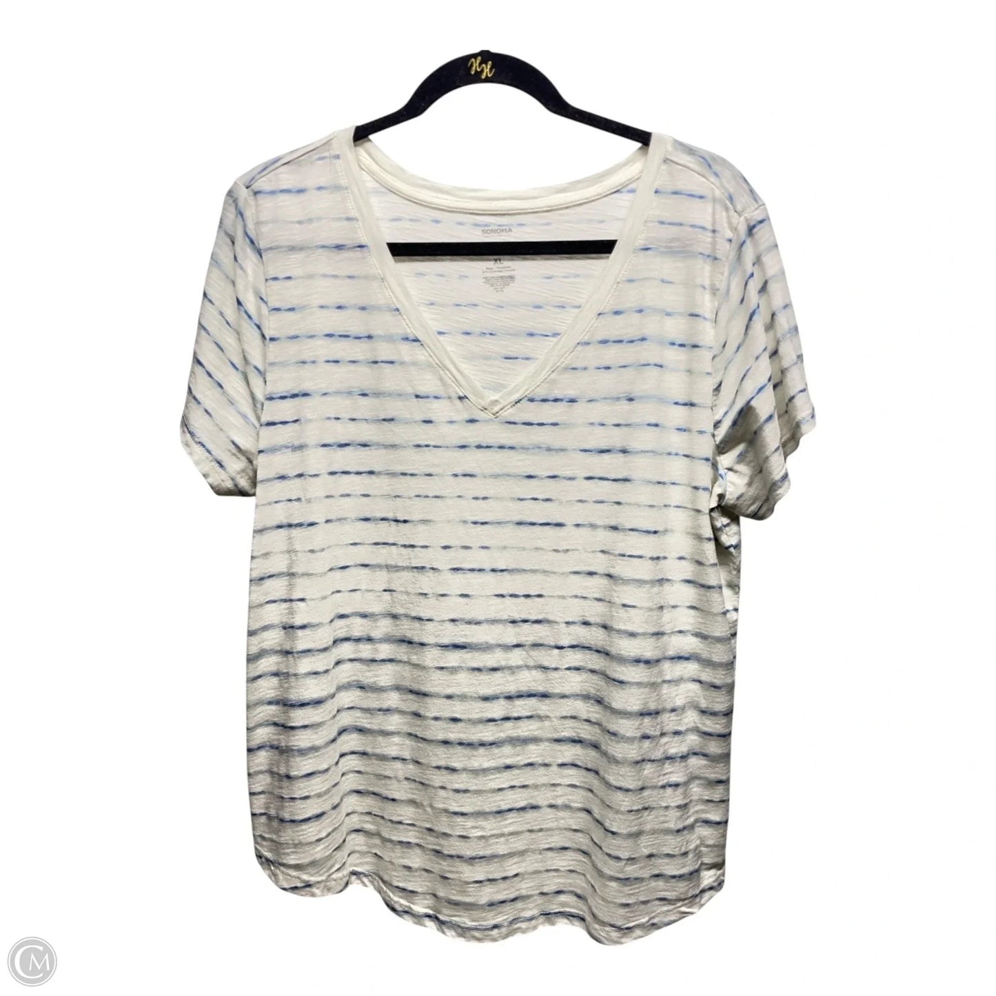 Top Short Sleeve Basic By Sonoma In Striped Pattern, Size: Xl