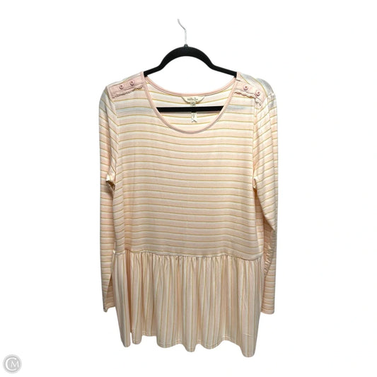 Top Long Sleeve By Matilda Jane In Striped Pattern, Size: L