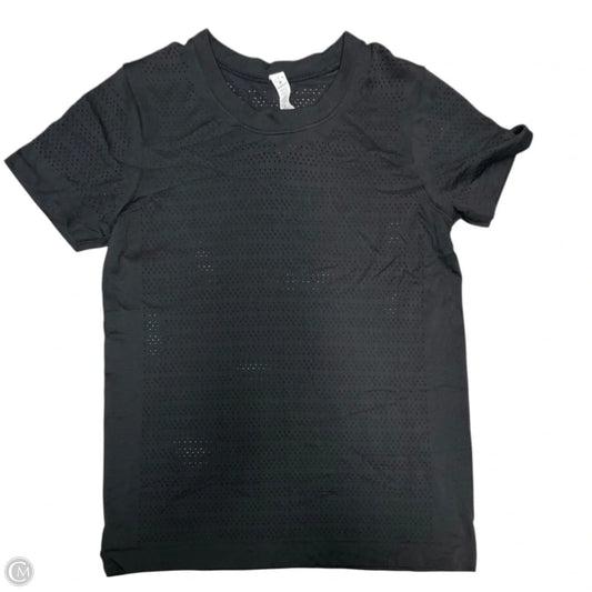 Athletic Top Short Sleeve By Lululemon In Black, Size: 6