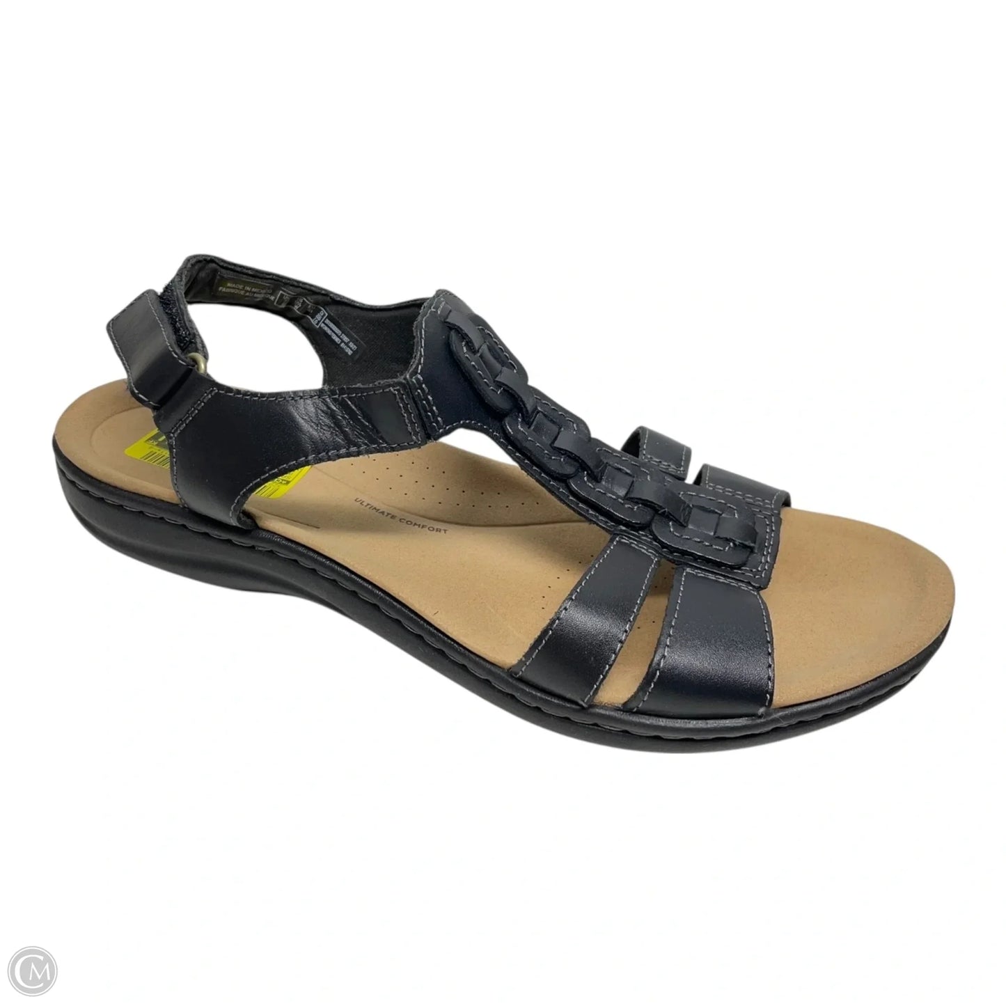 Sandals Flats By Clarks In Black, Size: 9.5