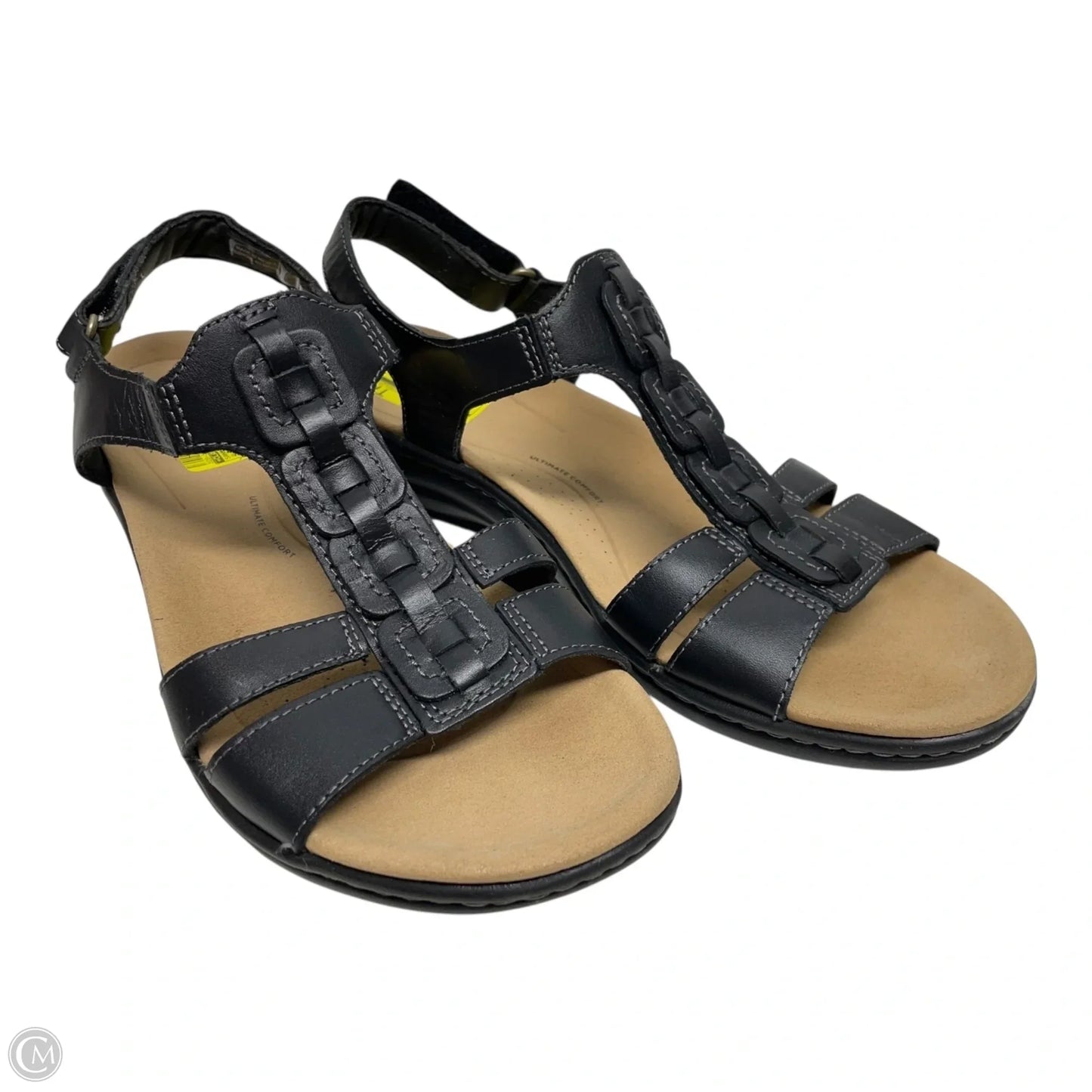 Sandals Flats By Clarks In Black, Size: 9.5