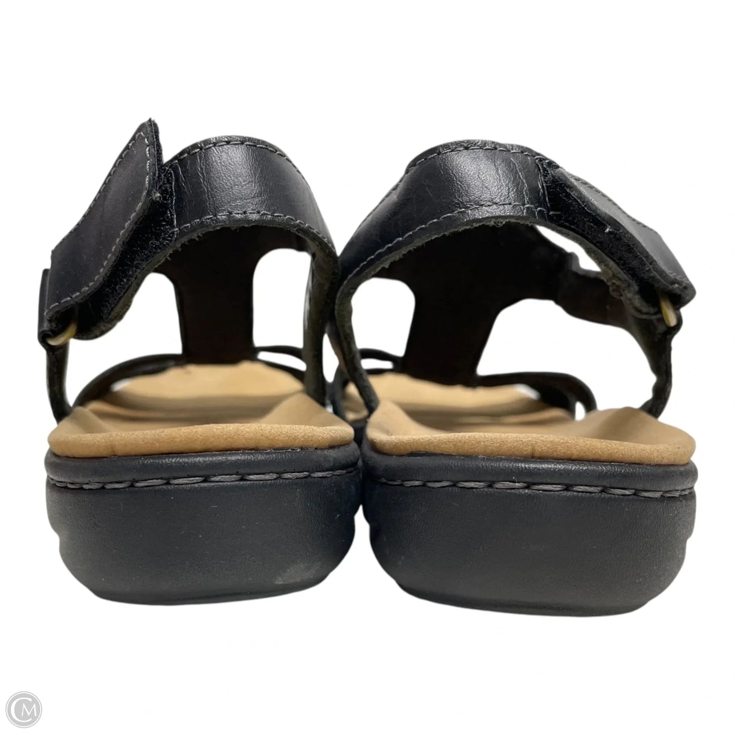 Sandals Flats By Clarks In Black, Size: 9.5