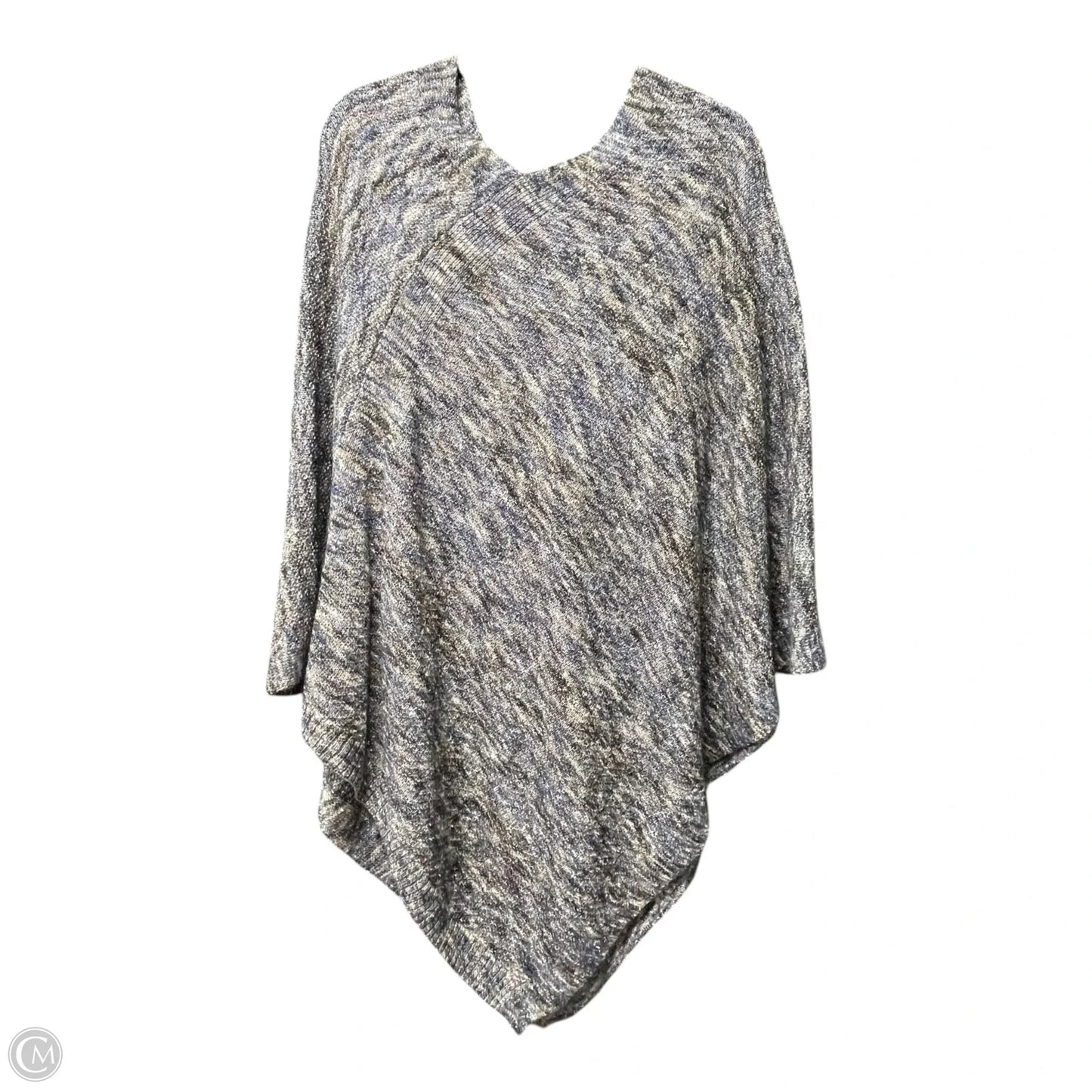 Poncho By Christopher And Banks In Blue & Brown, Size: Osfm