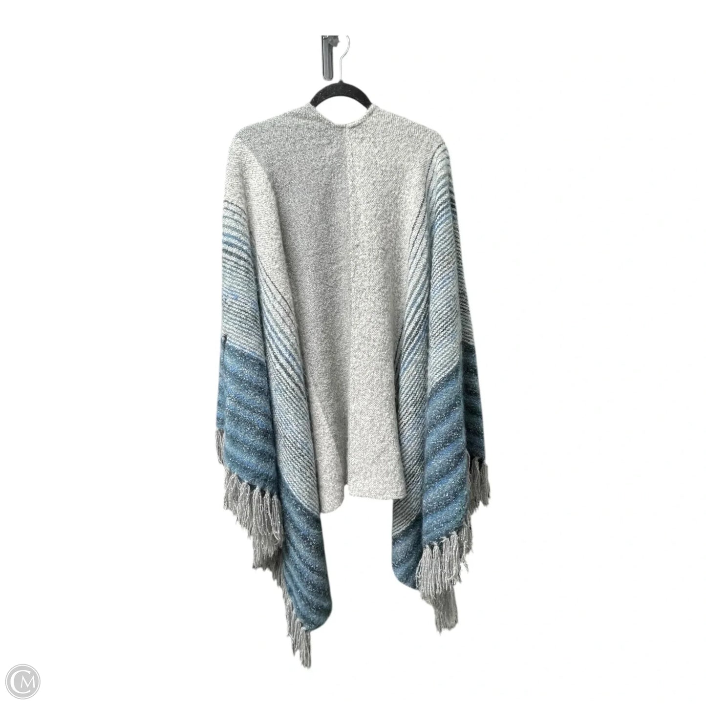 Poncho By Anthropologie In Blue & Grey, Size: Osfm