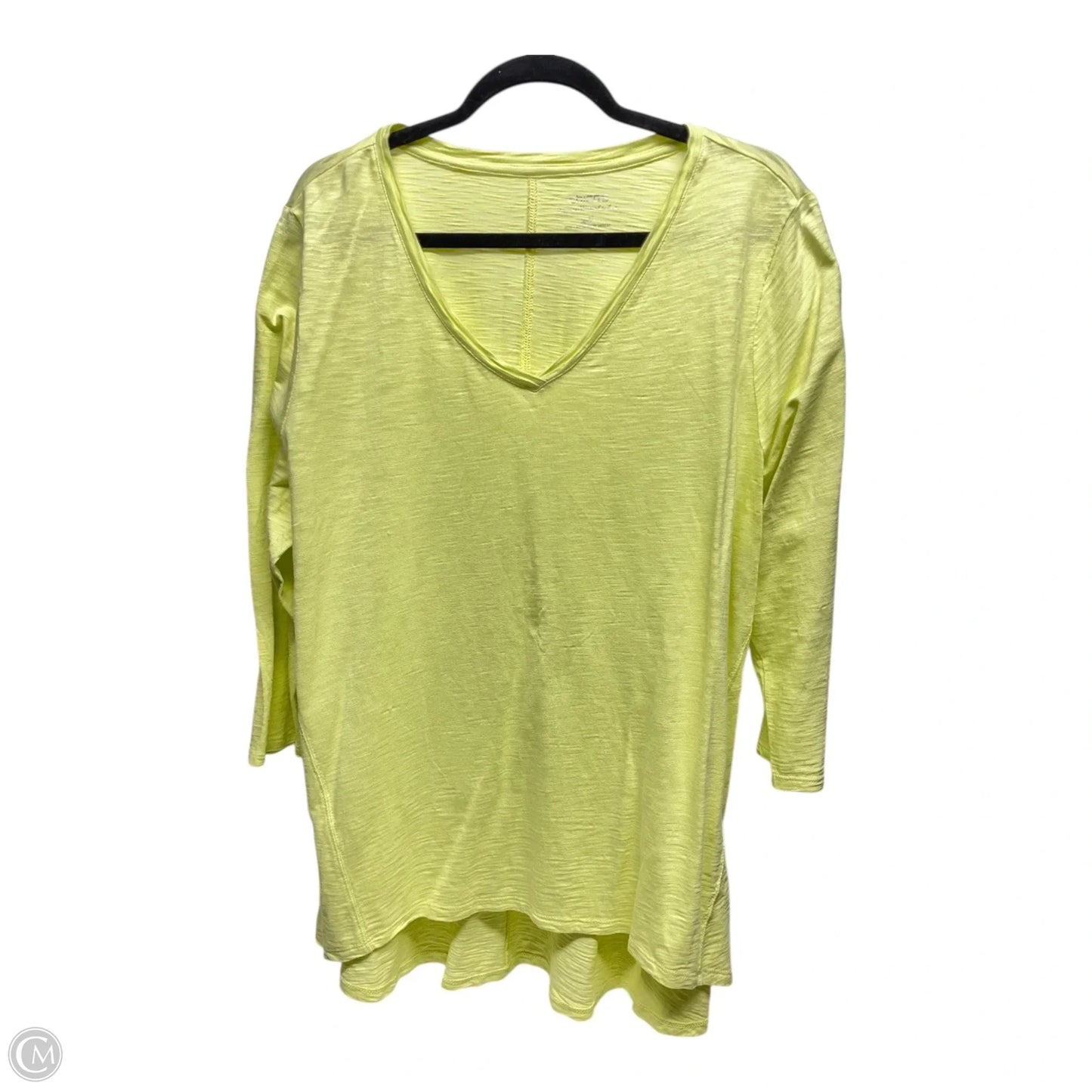 Top 3/4 Sleeve By Chicos In Green, Size: Xl