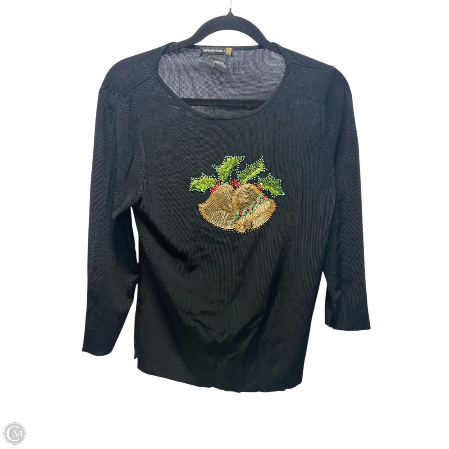 Top 3/4 Sleeve By sweaterworks -  In Black & Green, Size: L