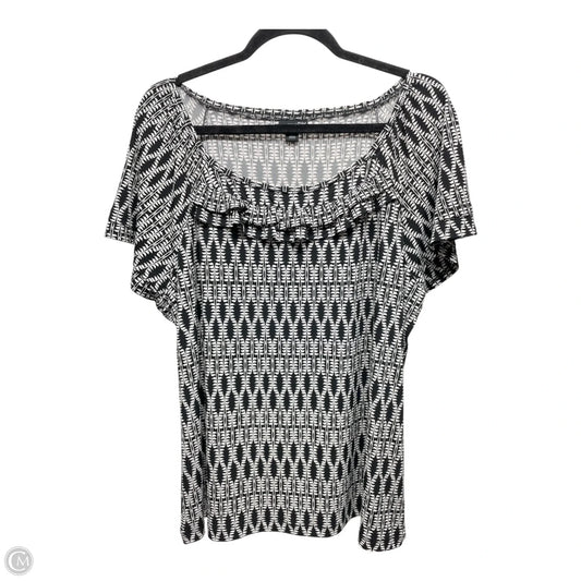 Top Short Sleeve By East 5th In Black & White, Size: Xl
