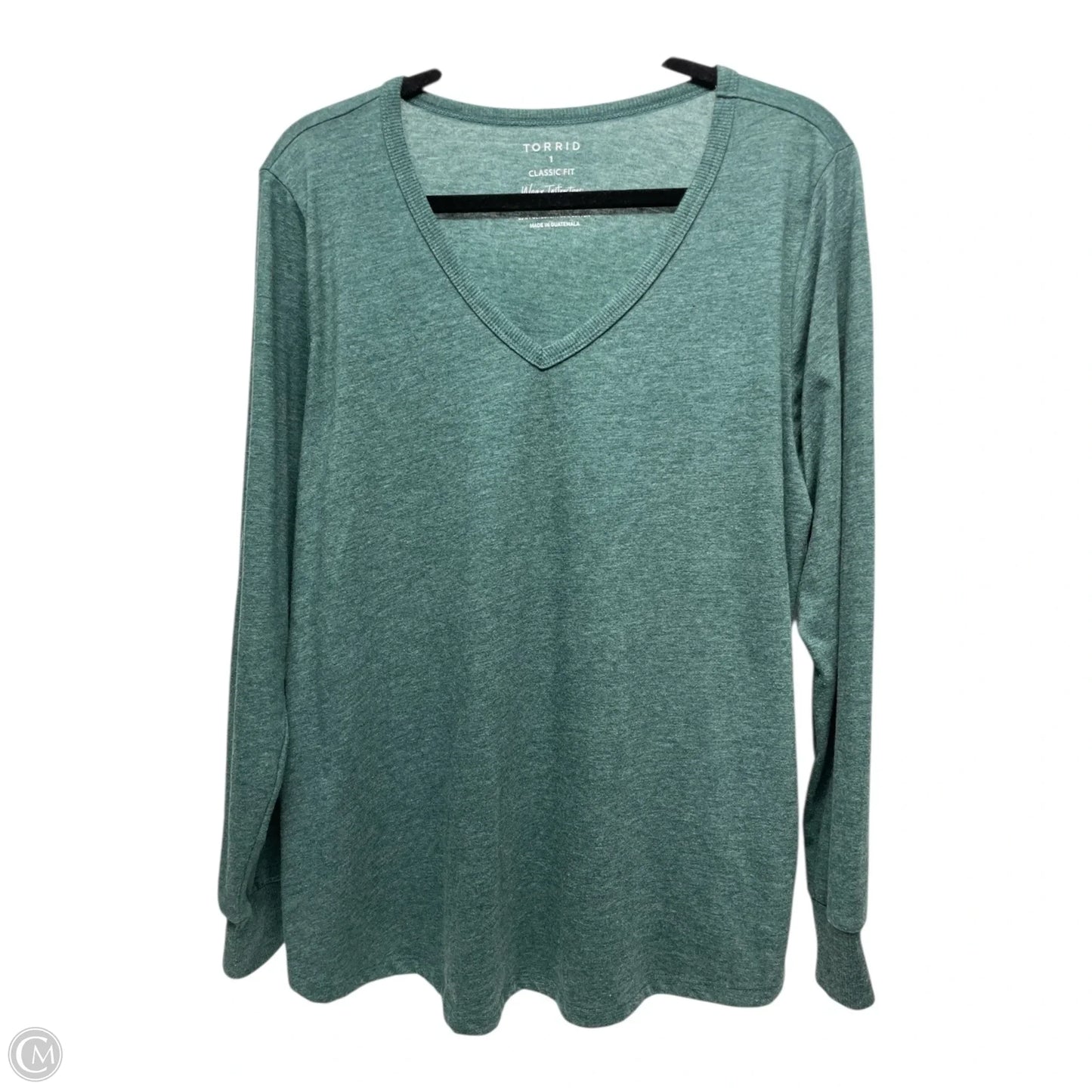 Top Long Sleeve By Torrid In Green, Size: 1x