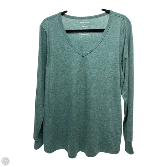 Top Long Sleeve By Torrid In Green, Size: 1x