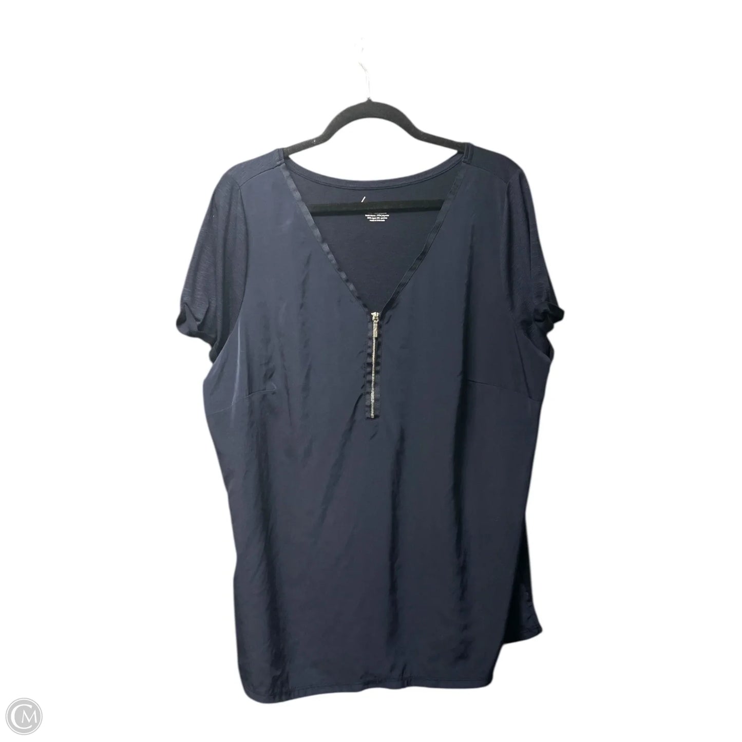 Blouse Short Sleeve By Lane Bryant In Navy, Size: 2x