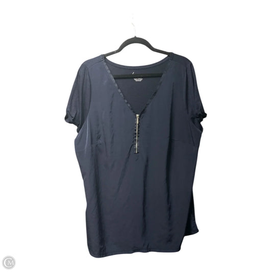 Blouse Short Sleeve By Lane Bryant In Navy, Size: 2x
