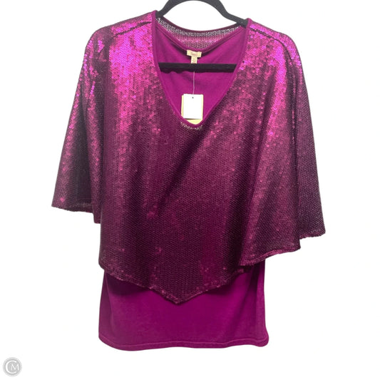 Top Short Sleeve By Reba In Purple, Size: L