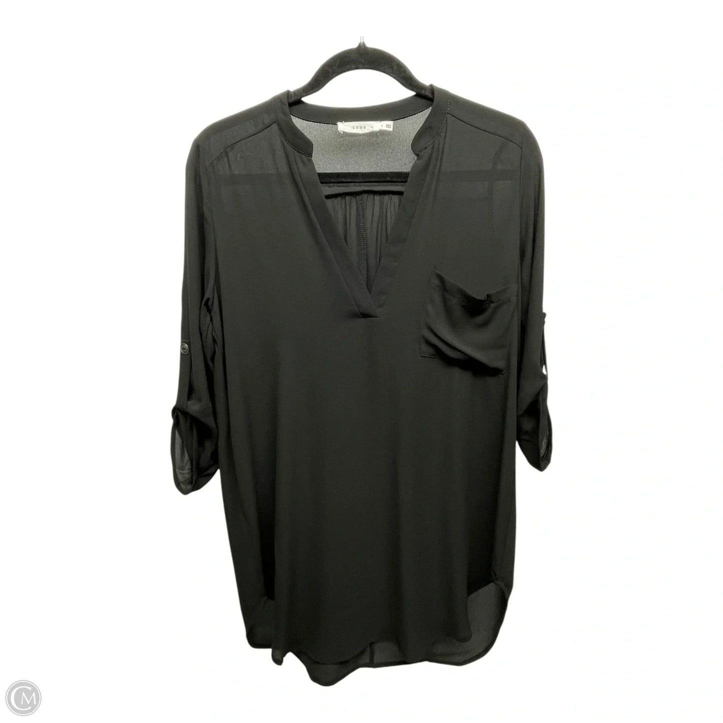 Top 3/4 Sleeve By Lush In Black, Size: S