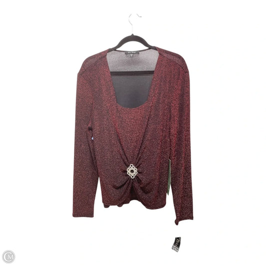 Top Long Sleeve By Blu Sage In Black & Red, Size: Xl