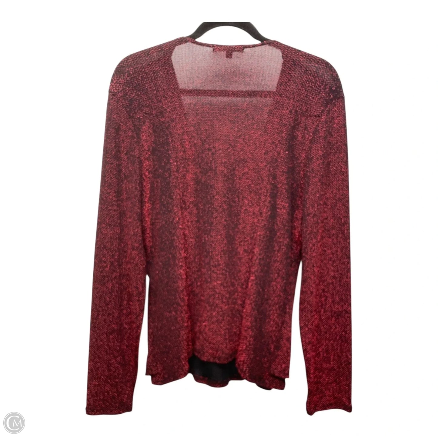 Top Long Sleeve By Blu Sage In Black & Red, Size: Xl