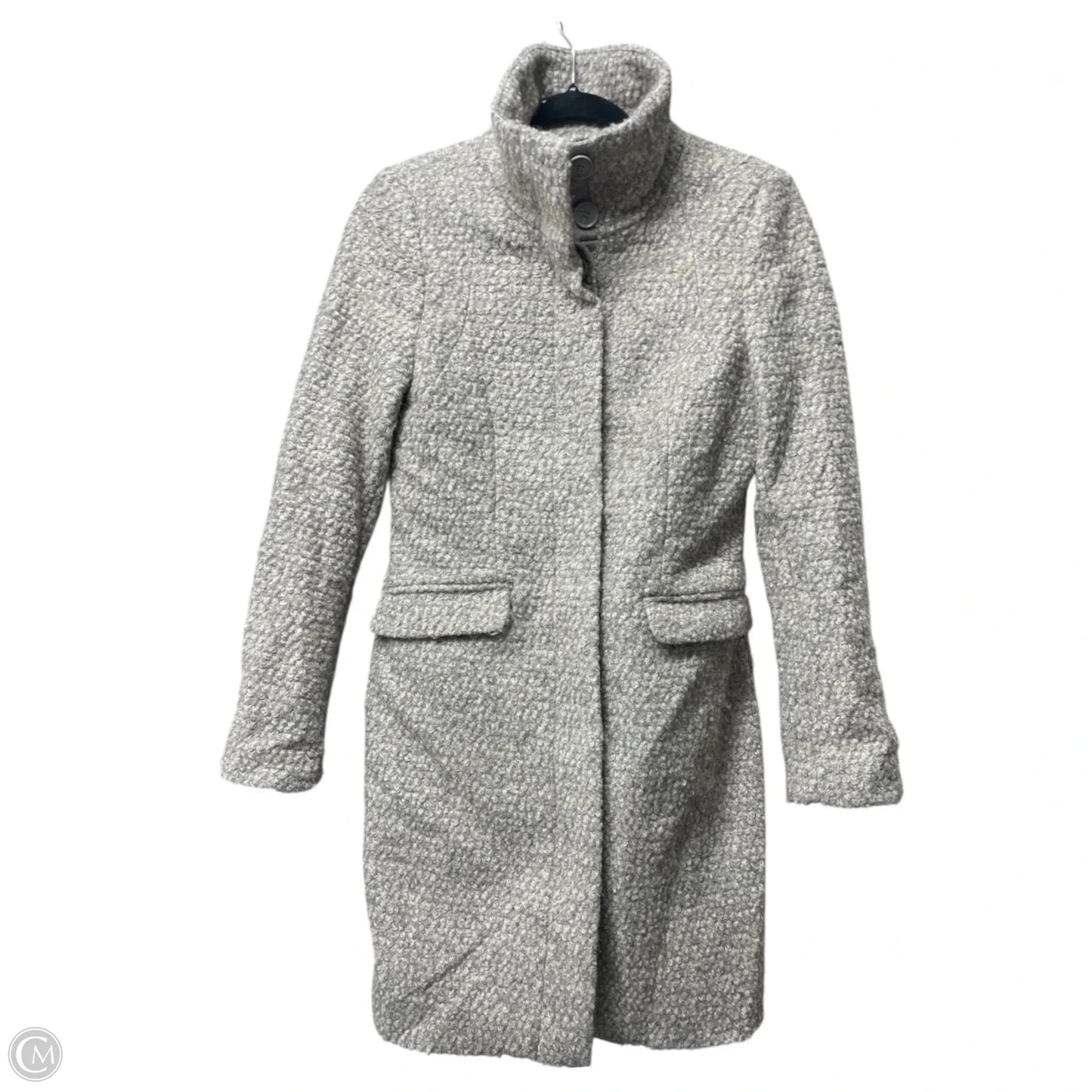 Coat Wool By H&m In Grey & White, Size: 6