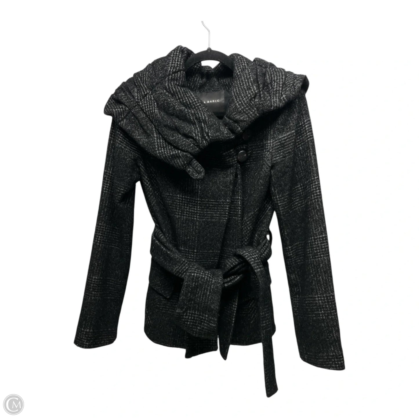 Coat Peacoat By Zara Basic In Black & White, Size: S