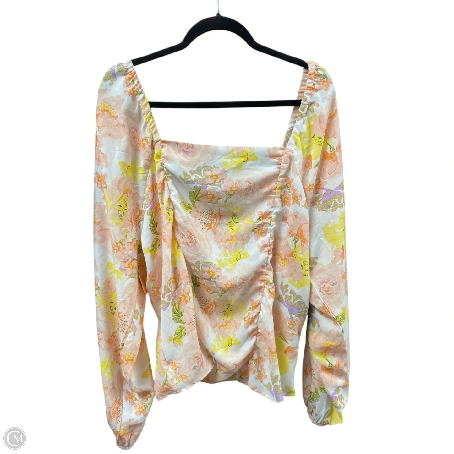 Top Long Sleeve By Oppa! -  In Orange & Yellow, Size: 3x