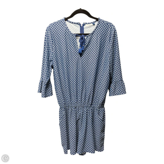 Romper By Cabana Life In Blue & White, Size: L