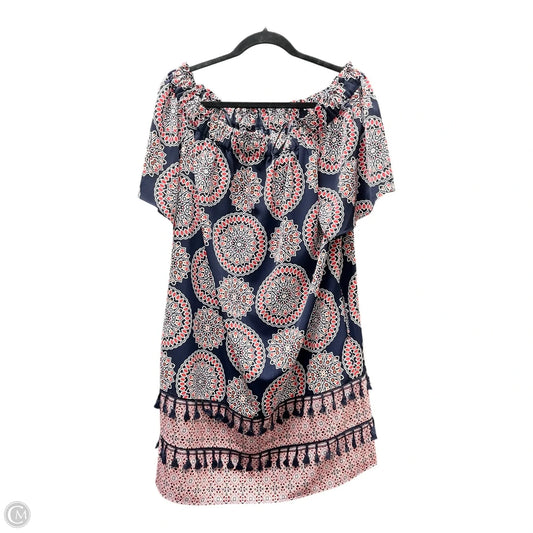 Dress Casual Short By Maggy London In Blue & Orange, Size: 14