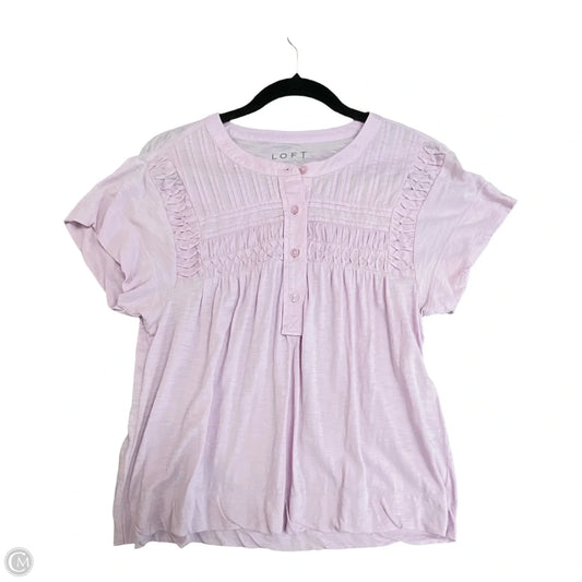 Top Short Sleeve By Loft In Pink, Size: Xs