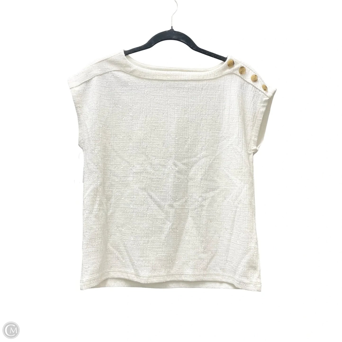 Top Short Sleeve By Loft In Cream, Size: S