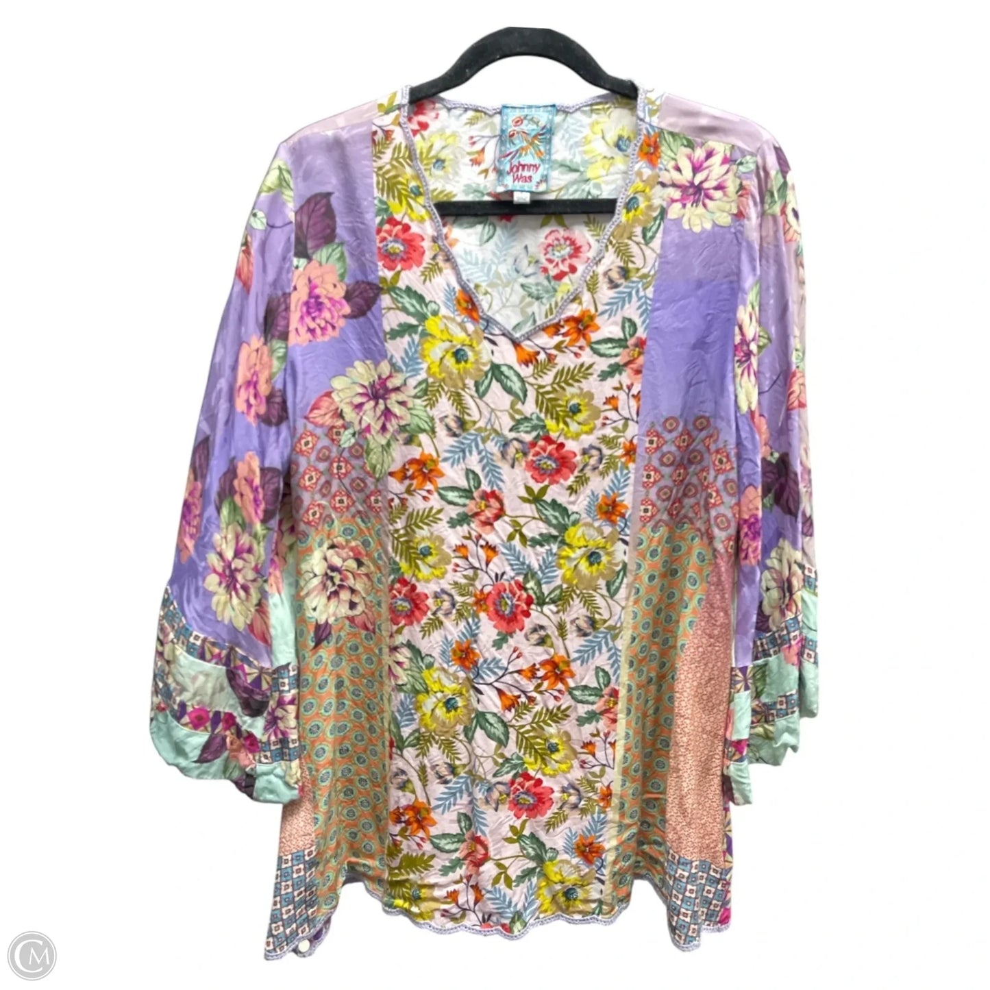 Top 3/4 Sleeve Designer By Johnny Was In Floral Print, Size: S