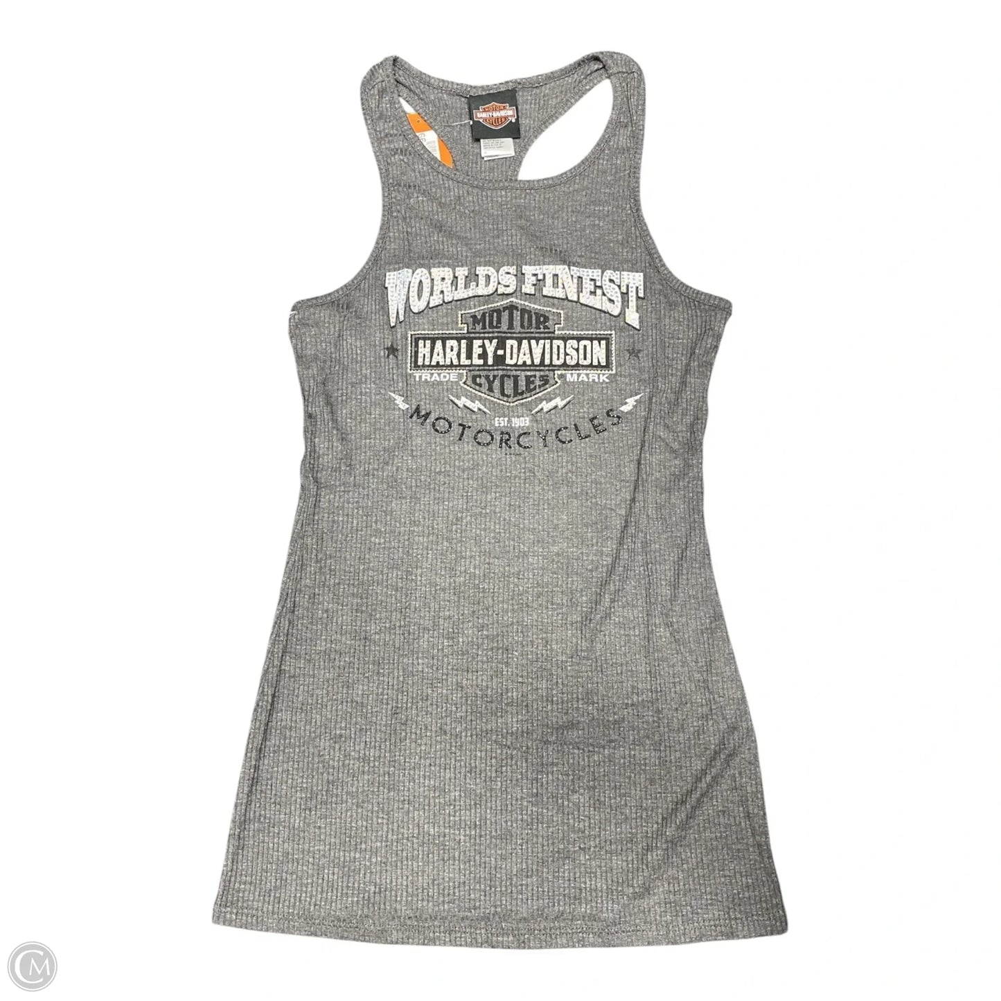 Top Sleeveless By Harley Davidson In Grey & White, Size: S