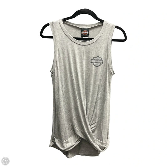 Top Sleeveless By Harley Davidson In Grey & Silver, Size: S