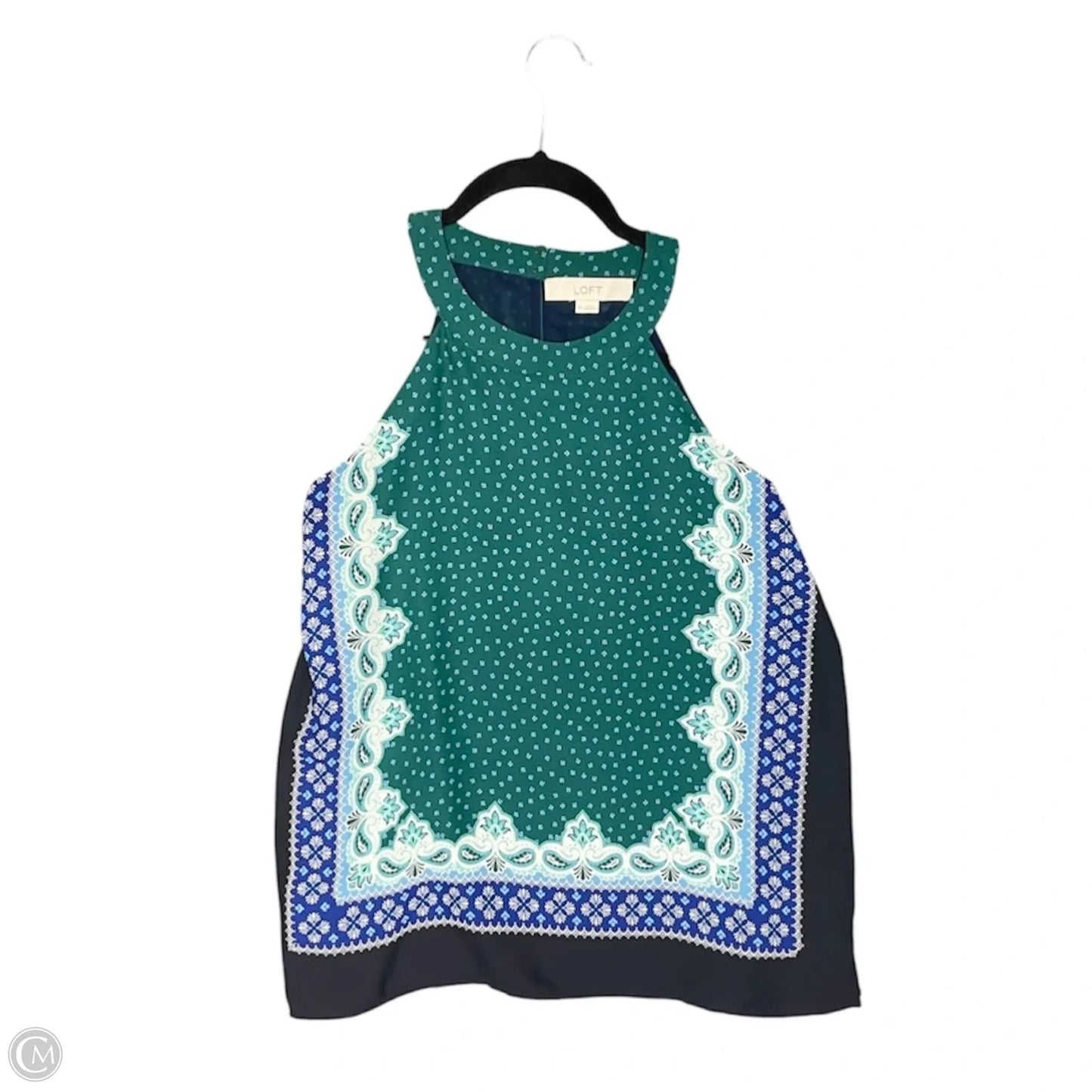 Top Sleeveless By Loft In Blue & Green, Size: Xs