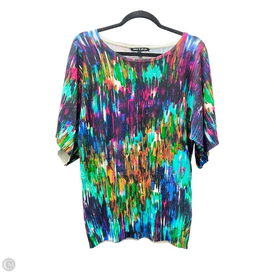 Top Short Sleeve By Cable And Gauge In Multi-colored, Size: L