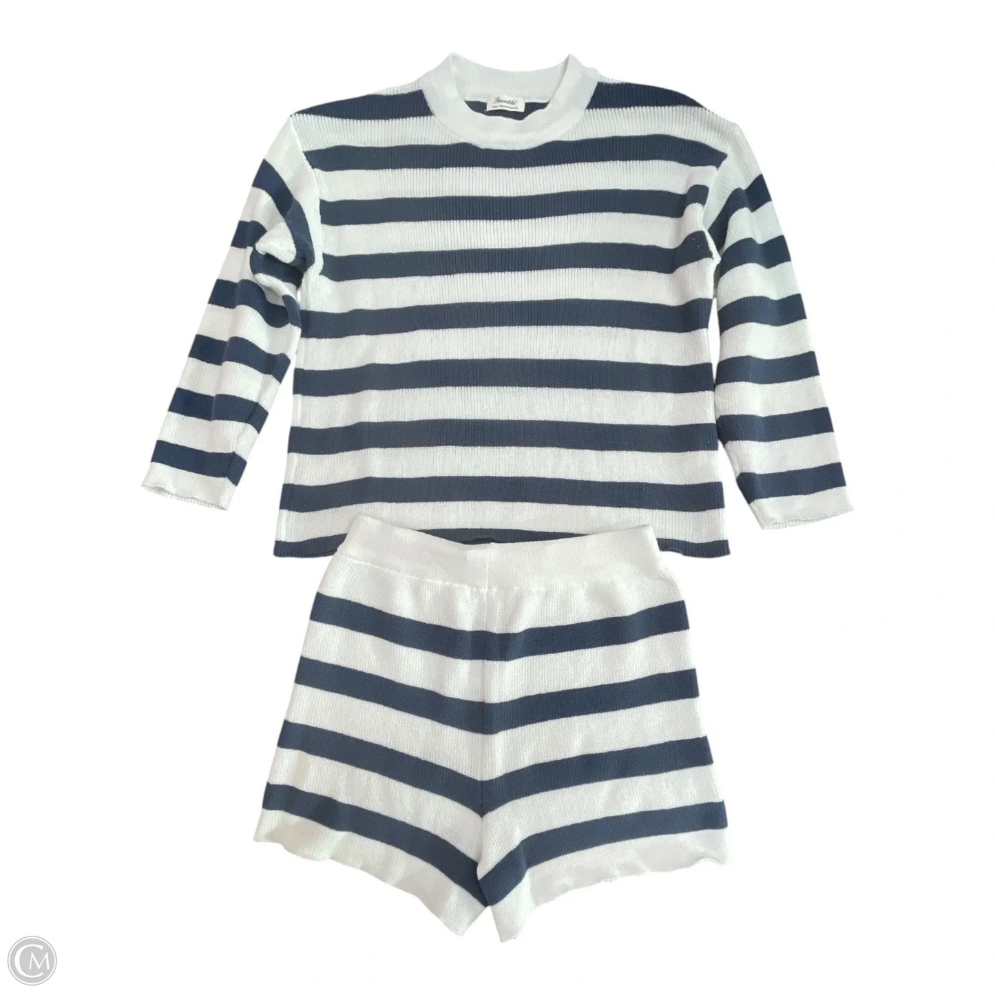 Shorts Set By Panadila In Blue & White, Size: M