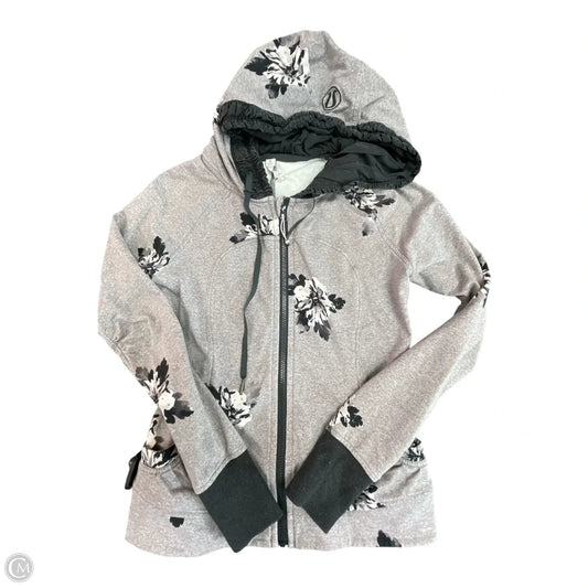 Athletic Jacket By Lululemon In Black & Grey, Size: 8