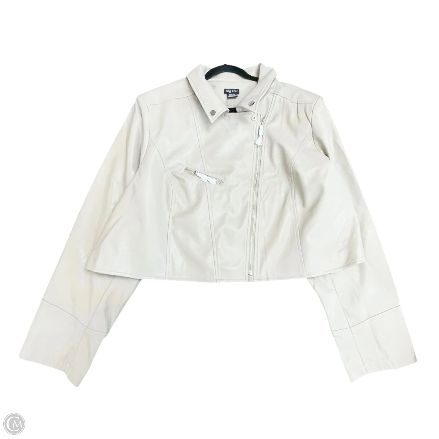 Jacket Moto By City Chic In Tan, Size: 3x