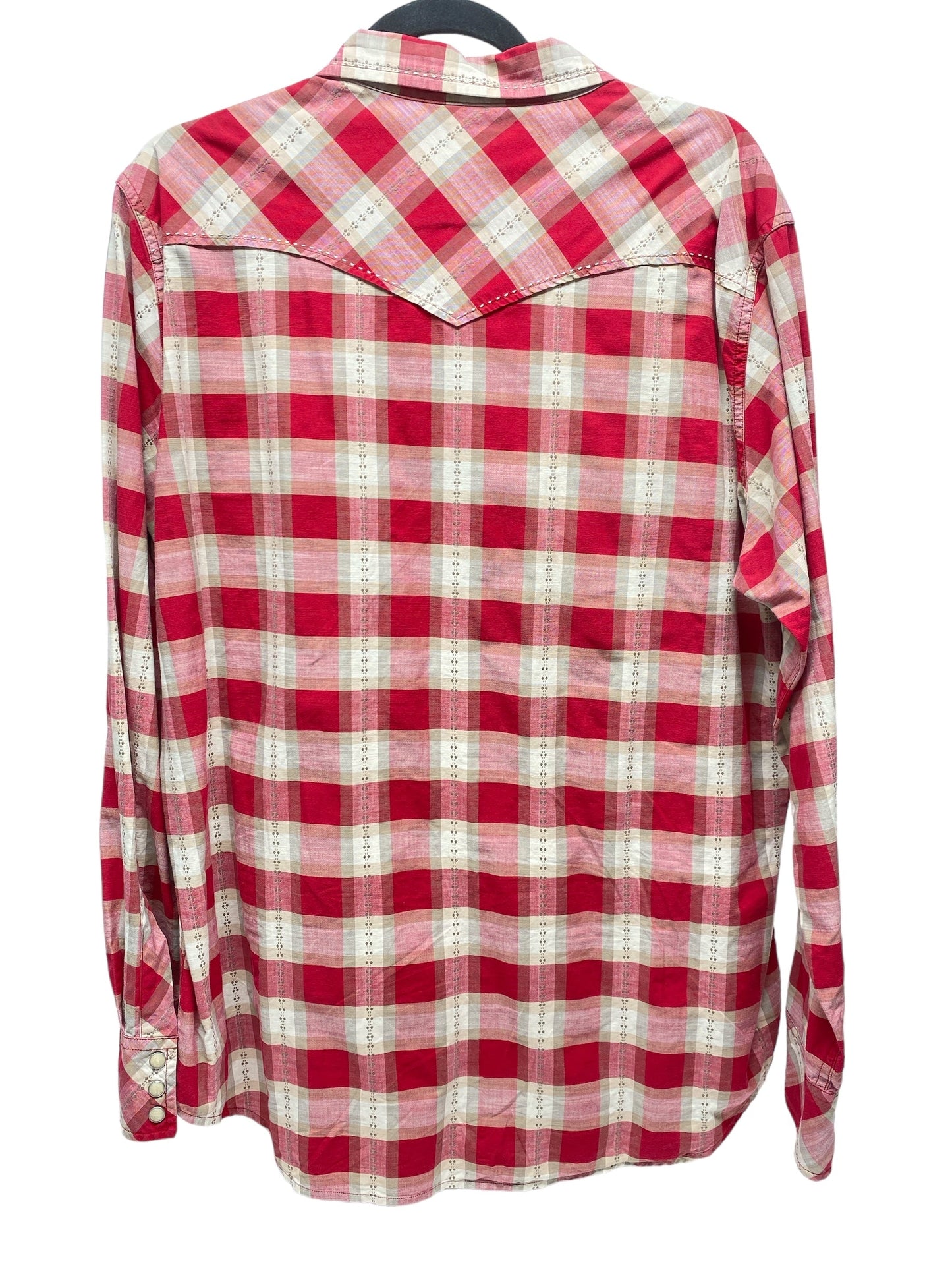 Top Long Sleeve By Lucky Brand In Red & White, Size: L