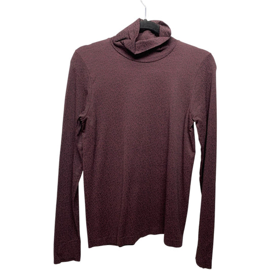 Athletic Top Long Sleeve Collar By Athleta In Maroon, Size: M