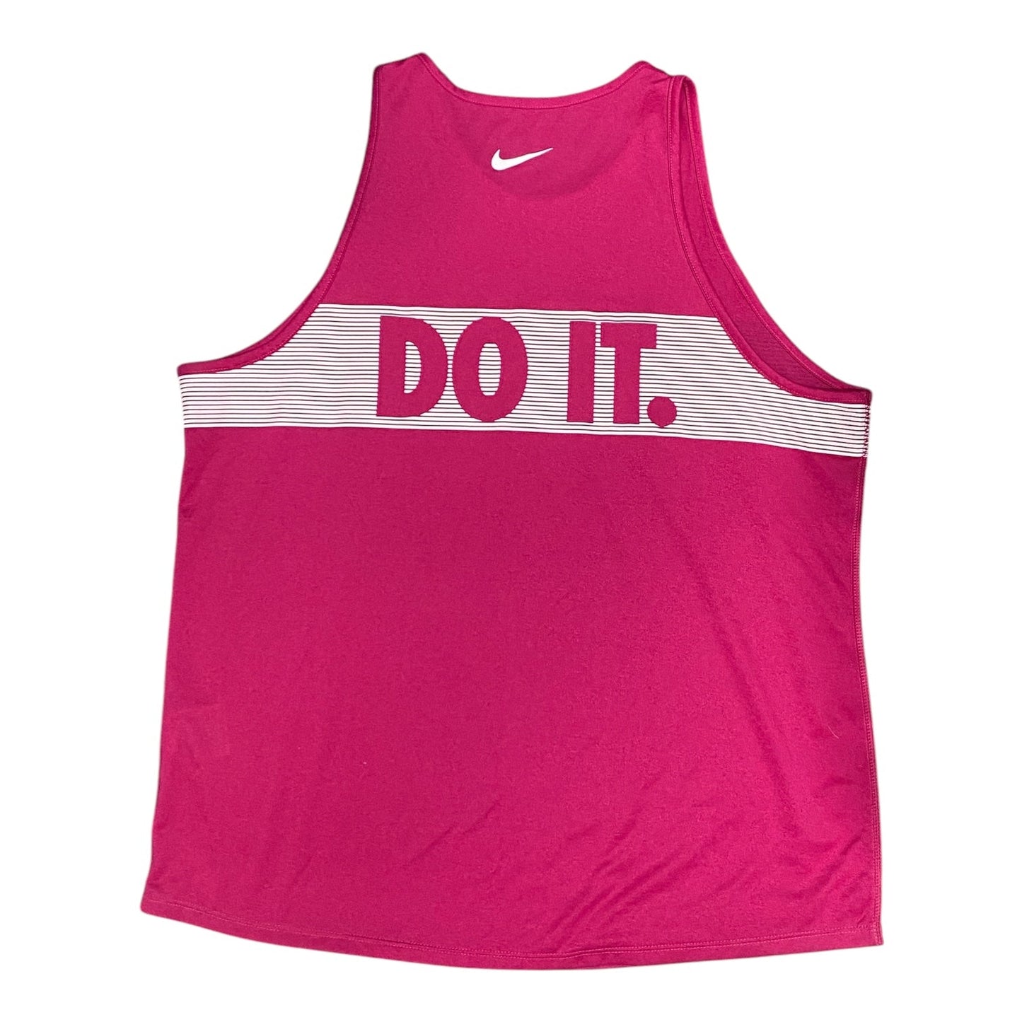 Athletic Tank Top By Nike In Pink & White, Size: Xl