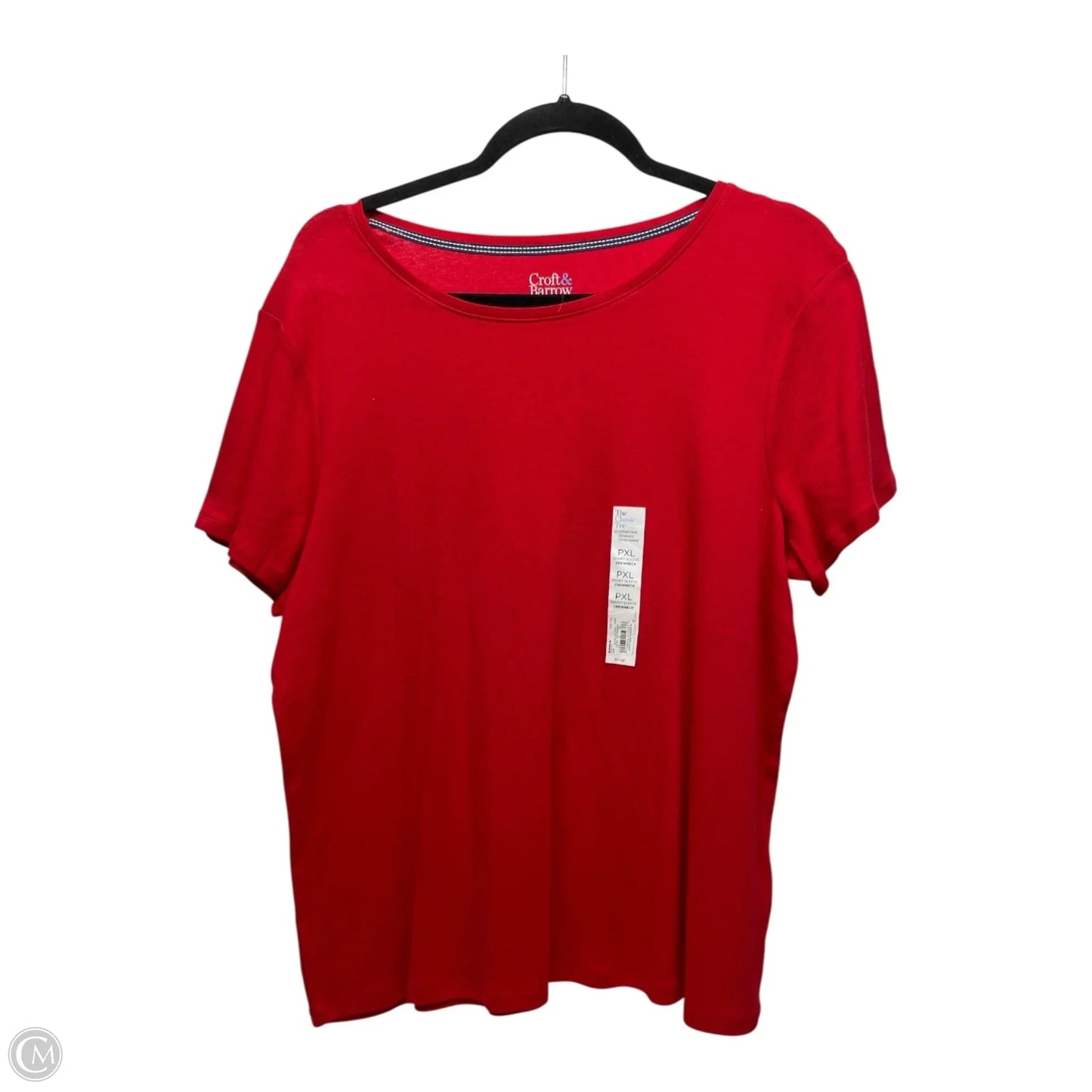 Top Short Sleeve Basic By Croft And Barrow In Red, Size: Xlp