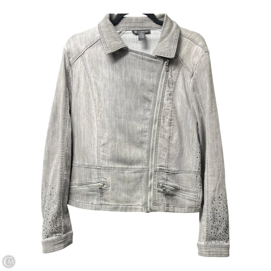 Jacket Denim By Inc In Grey, Size: L