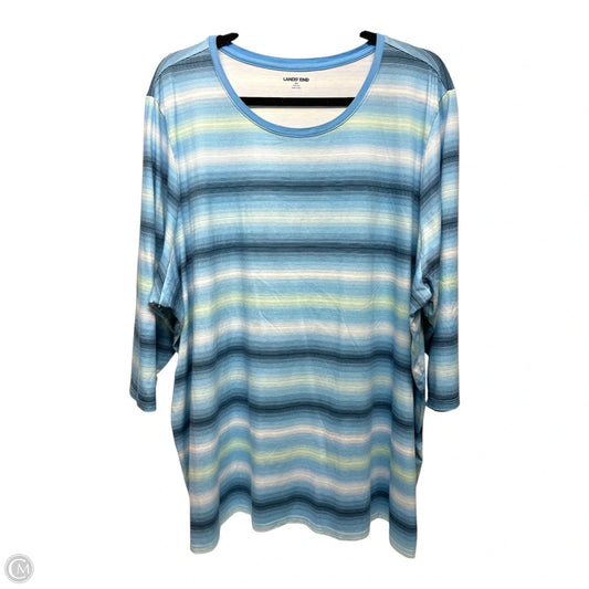 Top 3/4 Sleeve Basic By Lands End In Striped Pattern, Size: 3x