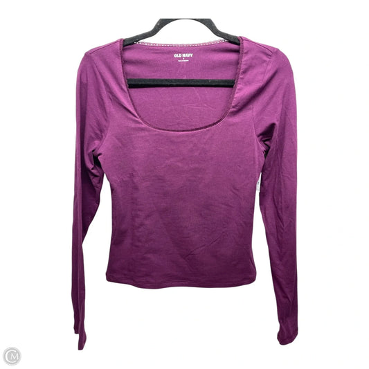 Top Long Sleeve Basic By Old Navy In PURPLE, Size: S