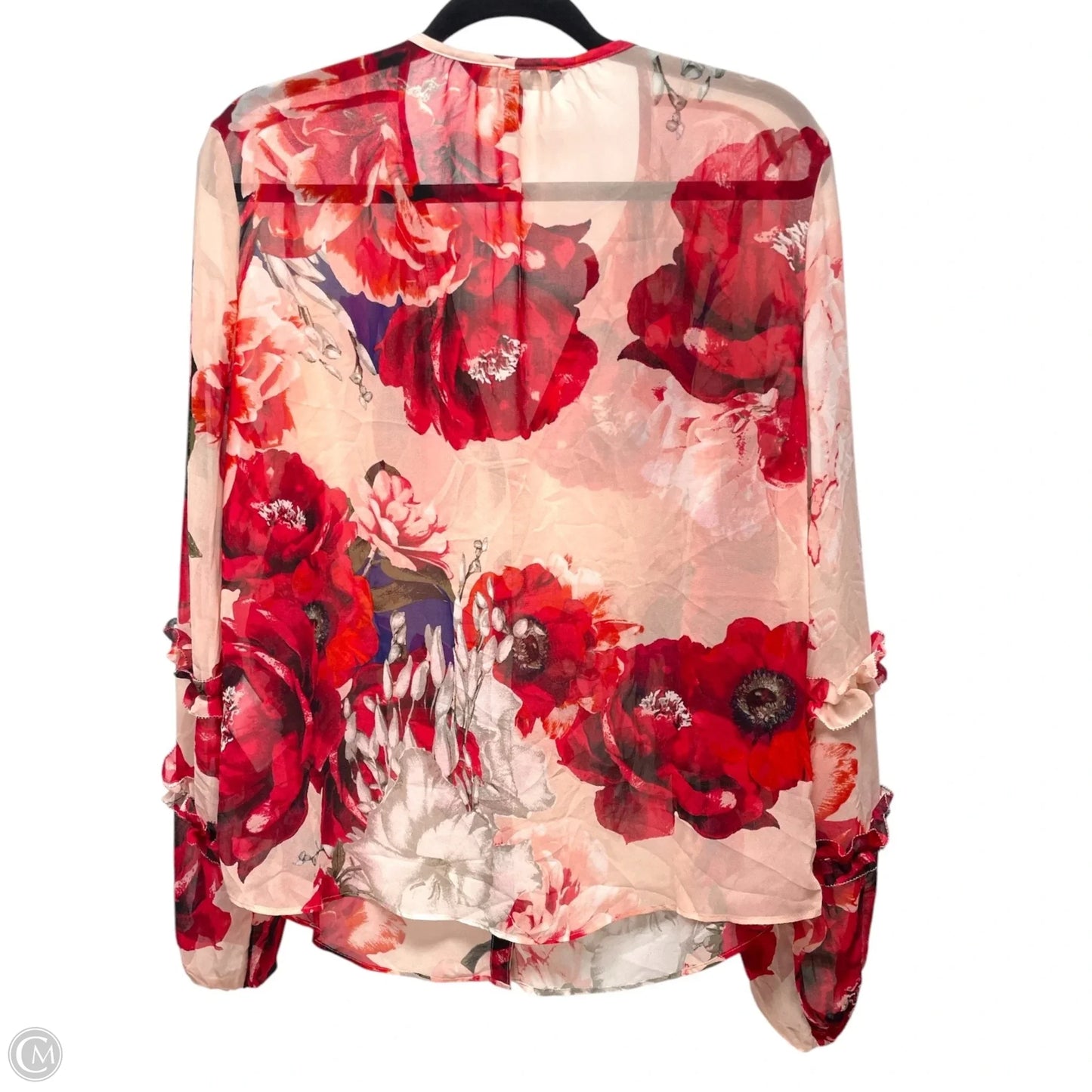Blouse Long Sleeve By White House Black Market In Floral Print, Size: L