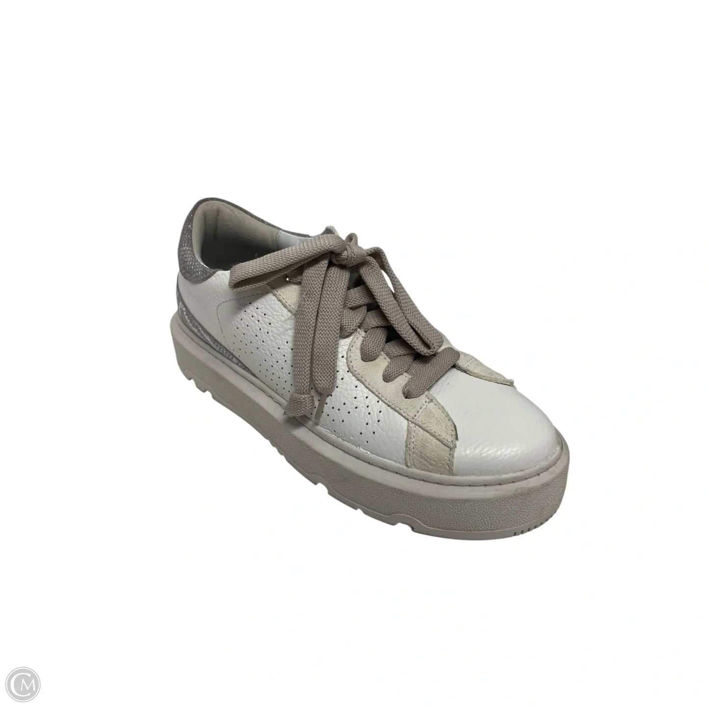 Shoes Sneakers Platform By P448 In Silver & White, Size: 8.5
